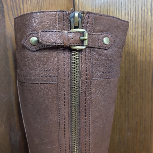 8.5 leather Franco sarto brown knee high boots - Picture 7 of 13